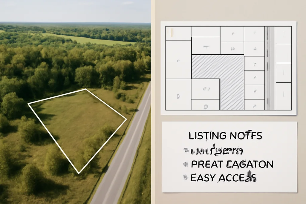 Aerial land photo and parcel map for online land marketing in Wisconsin