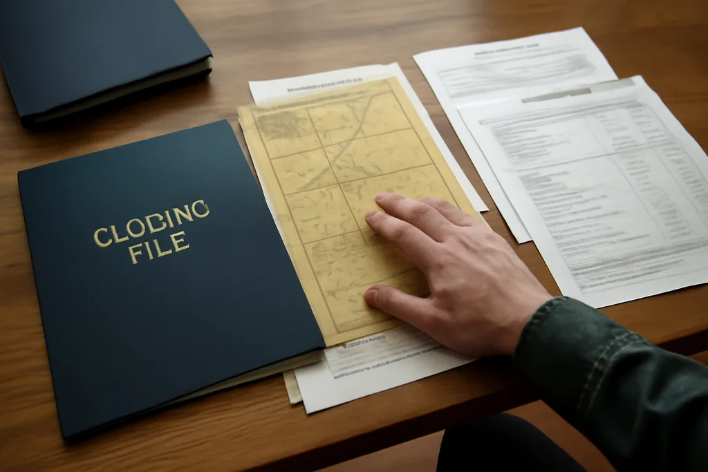 Title company closing file for inherited land in Wisconsin